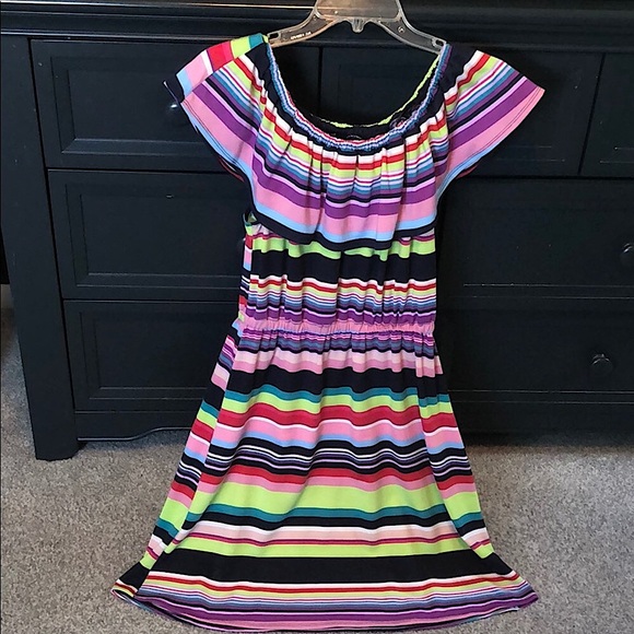 KimRogers TROPICAL Off Shoulder Dress Petite Small - Picture 2 of 6